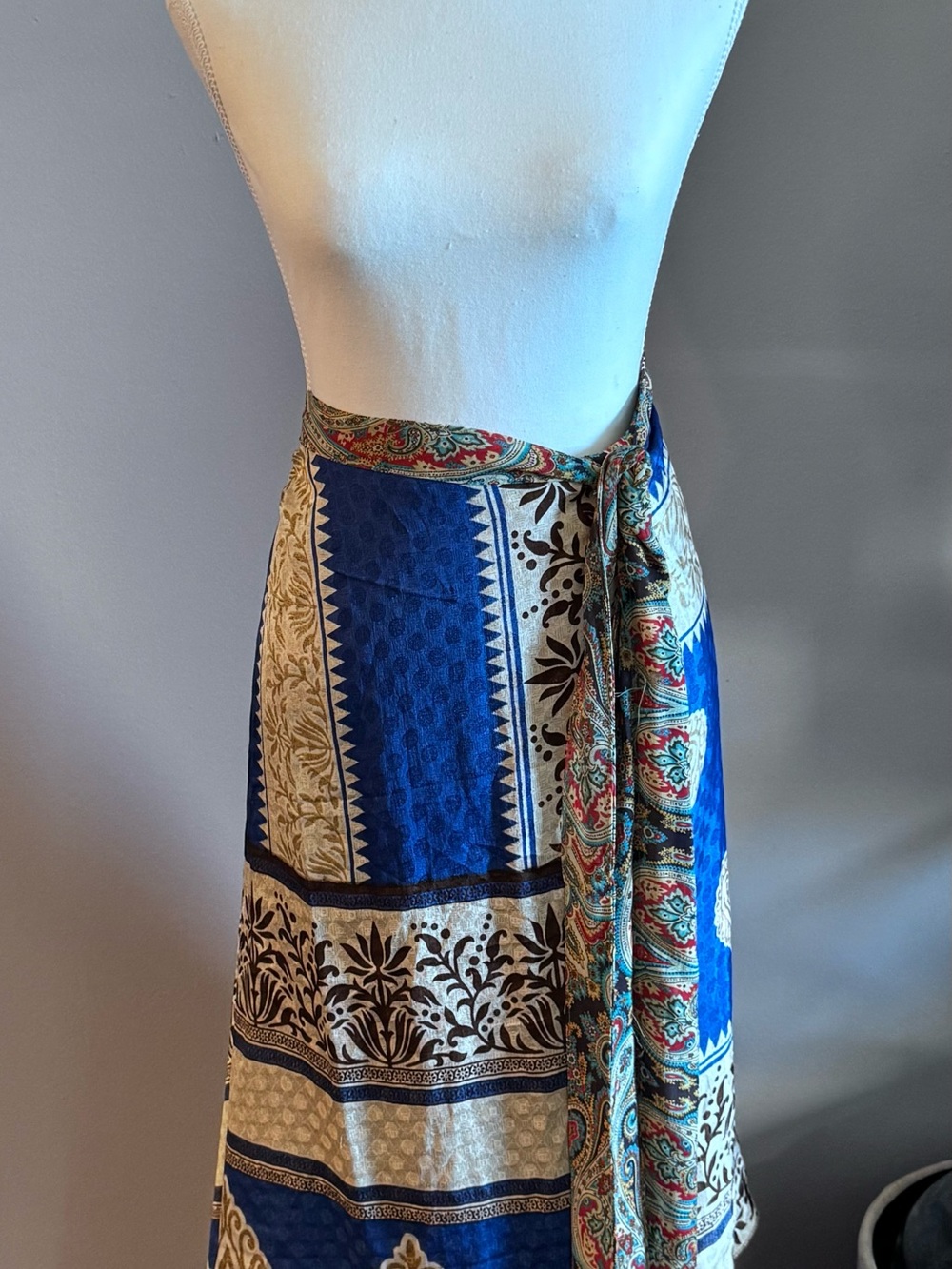Reversible Paisley Wrap Skirt